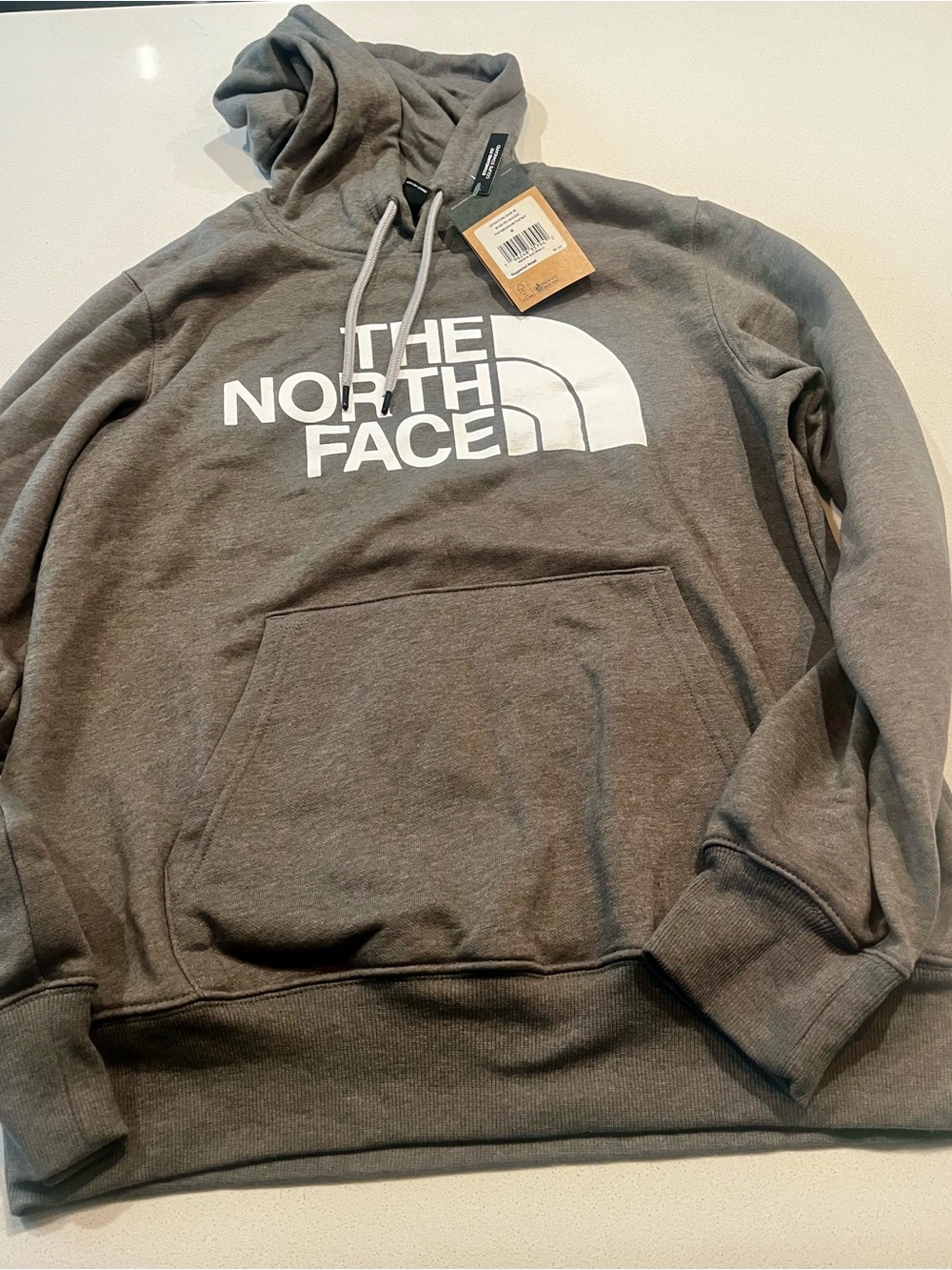 The North Face Pullover Hoodie Men’s Medium Gray Logo Sweatshirt NWT